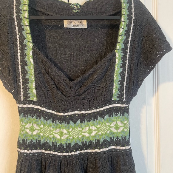 Free People gray knit Nordic sweater dress women’s medium - Picture 6 of 7